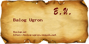 Balog Ugron névjegykártya